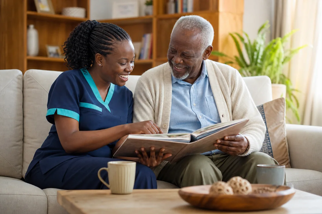 Companionship and conversation with an older adult at home